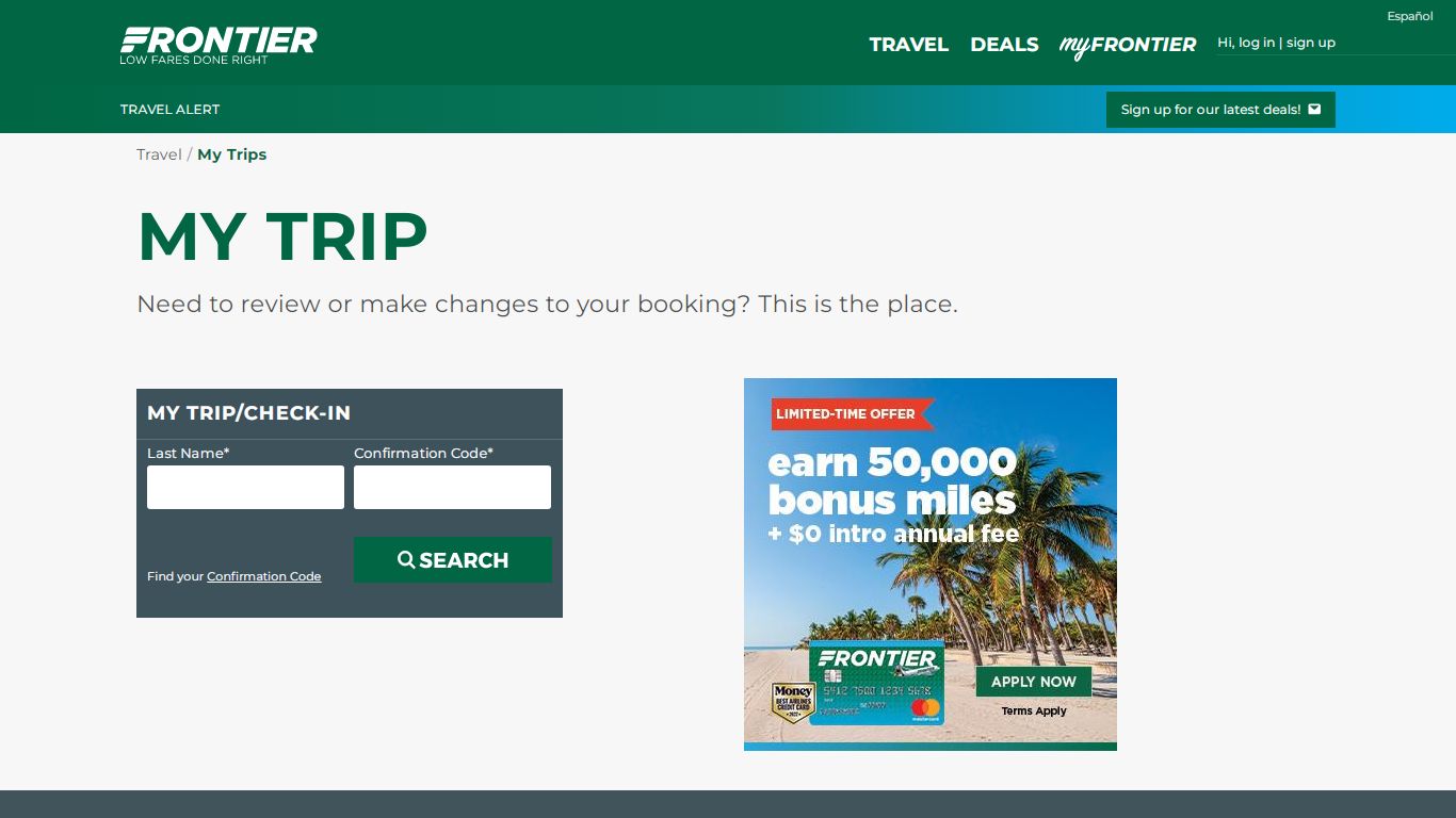 My Trips | Frontier Airlines